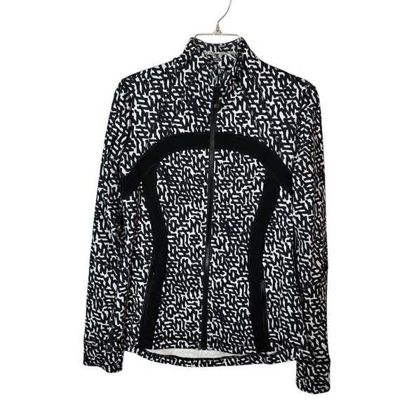 Lululemon Define Jacket w/Zip Pockets Pop Black & White Sz 10 Like New - Picture 9 of 15
